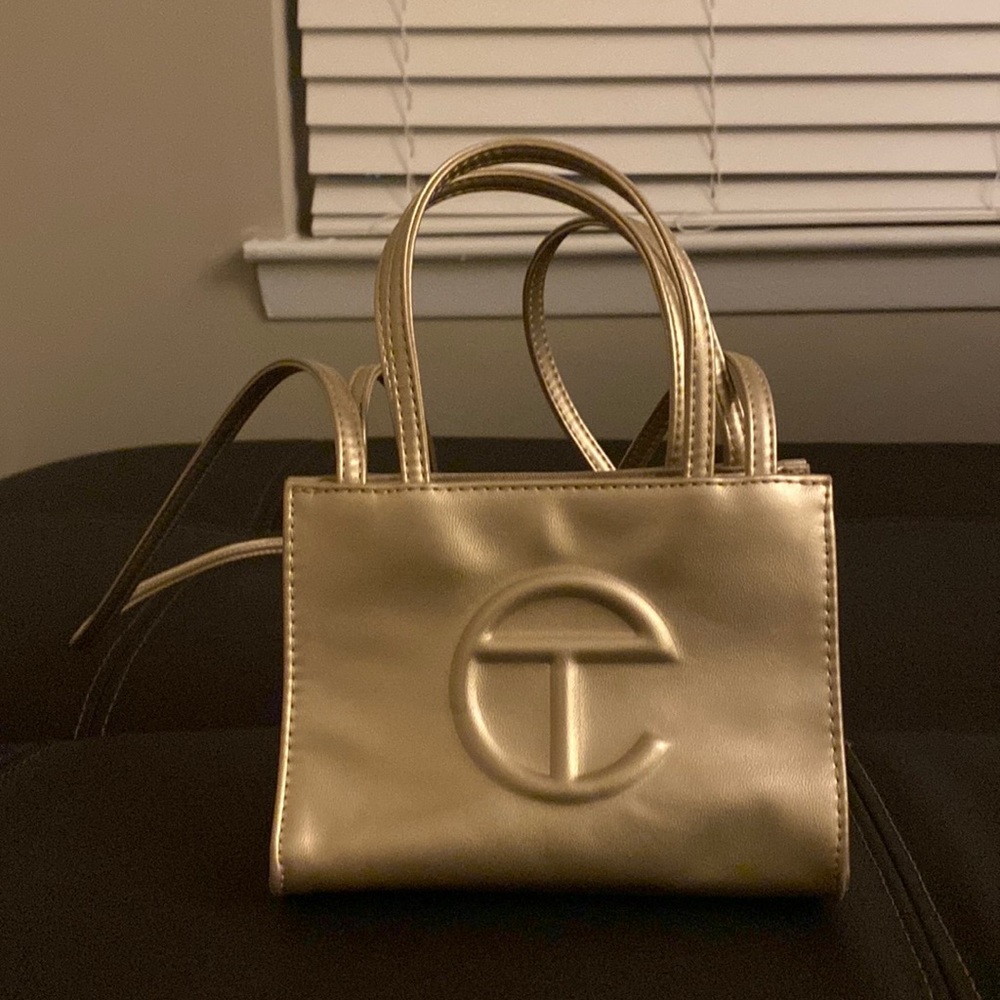 Authentic Gold Telfar bag